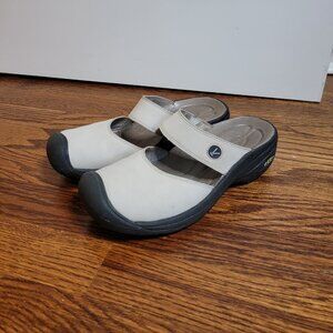 Keen Saratoga Slip-on Mary Jane Clog Mules, Light Gray, Women's Size 6.5, Used